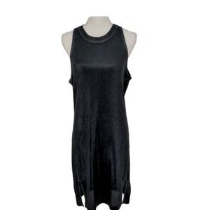 Splendid Astor Metallic Knit Dress Black Sleeveless Side Slits Women’s XL NWT